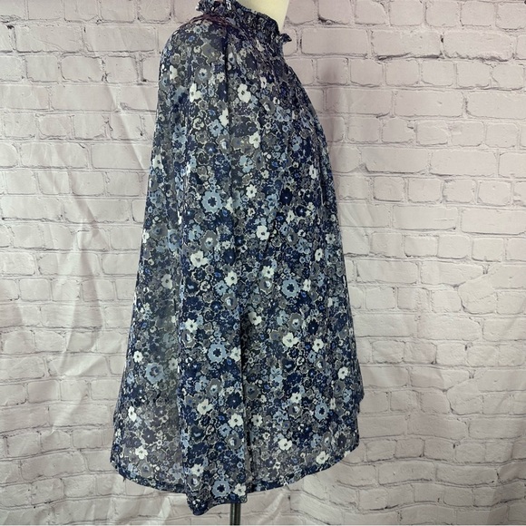lane bryant Floral sheer flowy peasant blouse attached tank sz 18/20 feminine - Picture 2 of 7